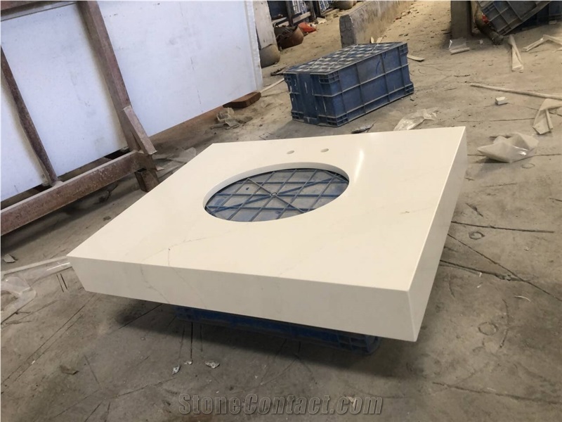 Marble Look Quartz Bathroom Vanity Tops