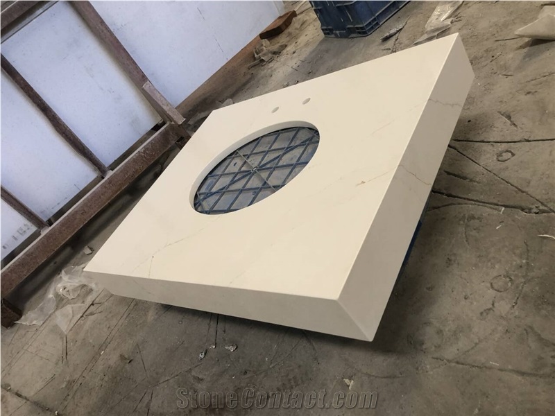 Marble Look Quartz Bathroom Vanity Tops