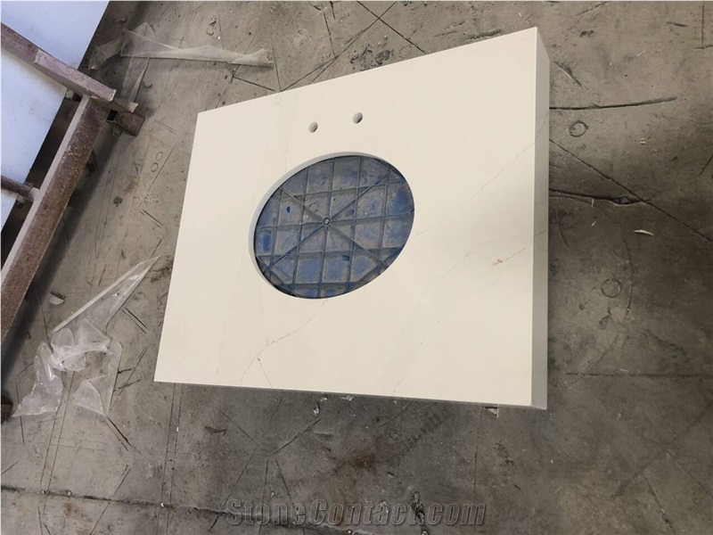Marble Look Quartz Bathroom Vanity Tops