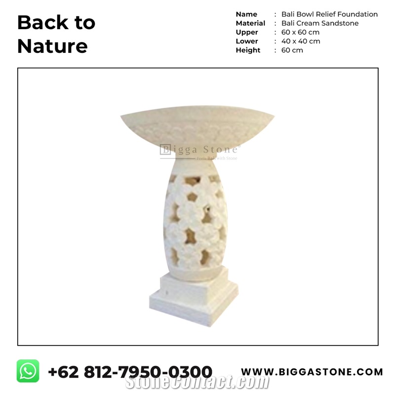 Bowl Flower Sandstone Bird Bath