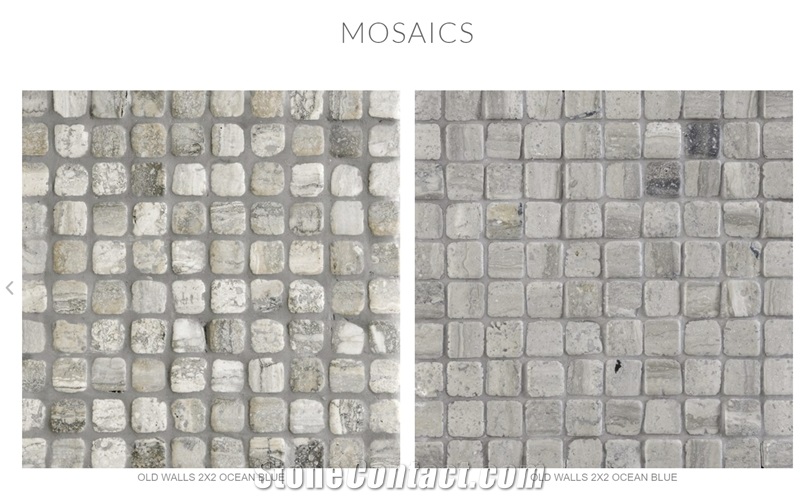 Ocean Blue Travertine Mosaic