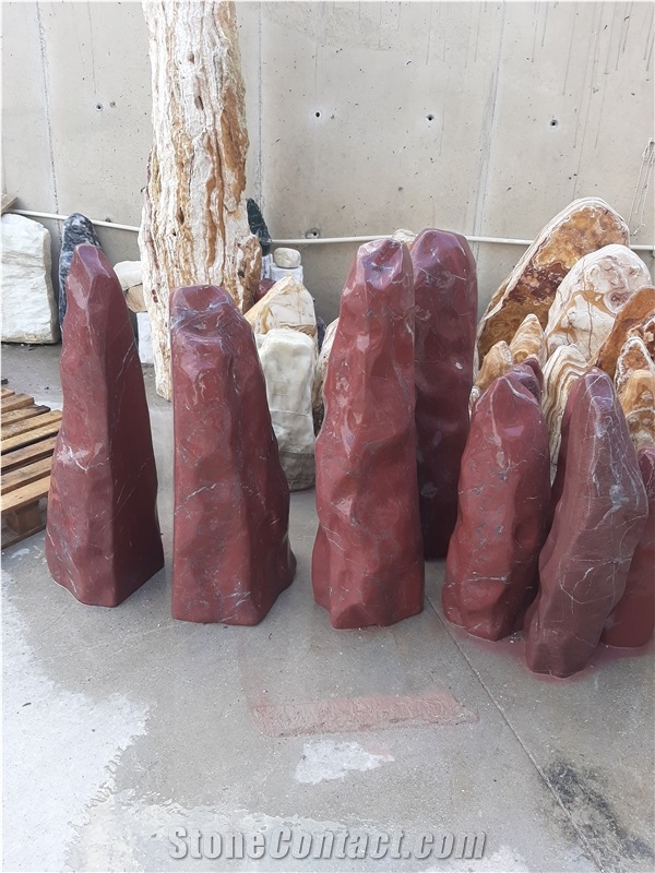Aegean Bordeaux Marble Monolith