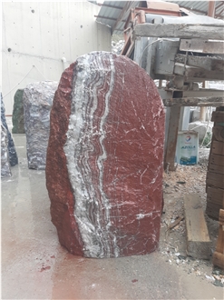 Aegean Bordeaux Marble Rock Gravestone