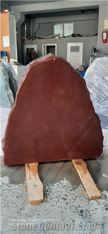 Aegean Bordeaux Marble Rock Gravestone
