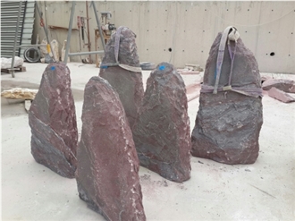 Aegean Bordeaux Marble Rock Gravestone