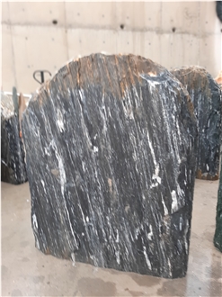 Black Angel Stone Boulder Headstone