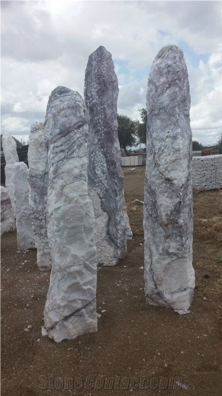 Milas Purple Wave Marble Garden Design Monolith