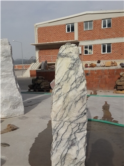 Milas Purple Wave Marble Garden Design Monolith