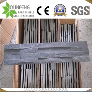 China Natural Split Face Black Slate Wall Cladding Panels