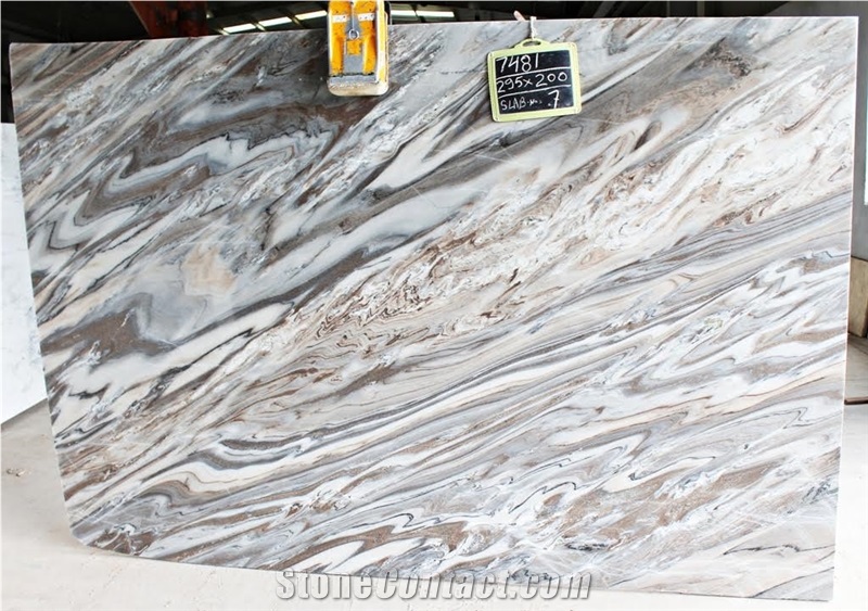 Bruna White Marble Slabs