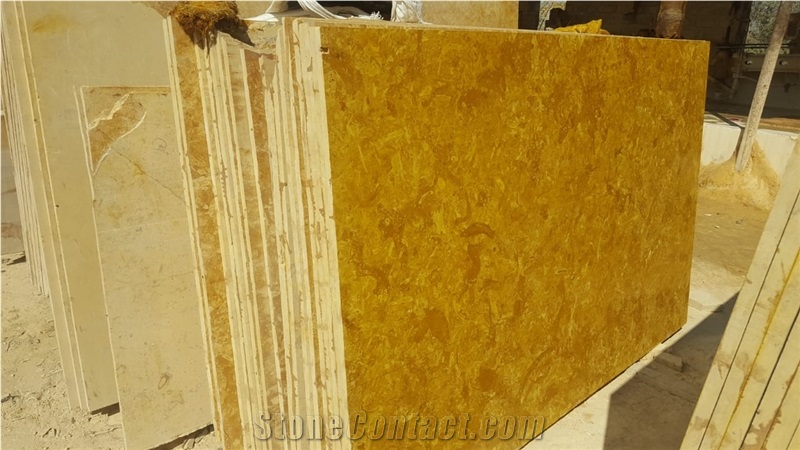 Flowery Gold Marble Slabs & Tiles, Golden Flower Marble
