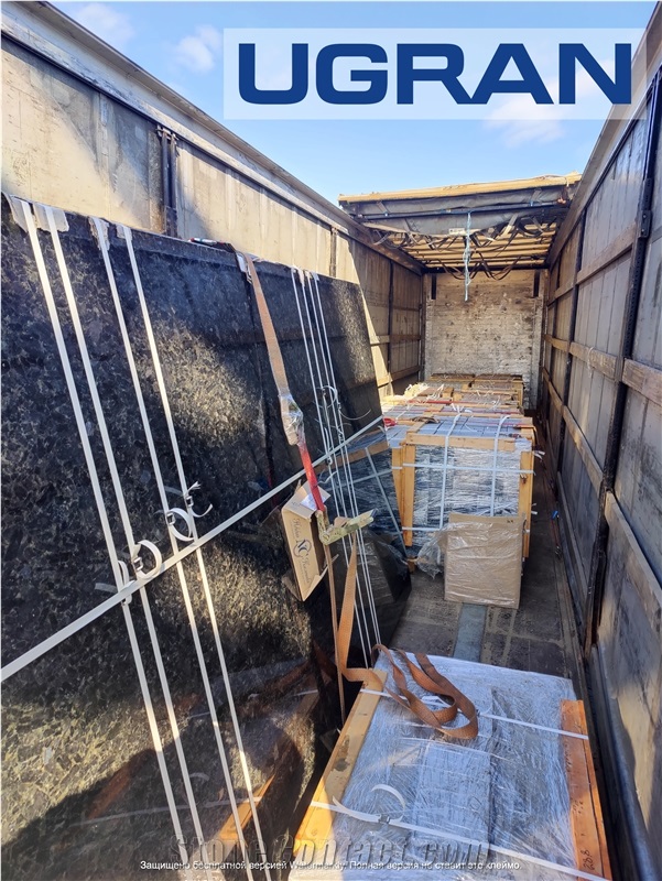 UGRAN Black Gabbro Granite Slabs (70 Cm Height)