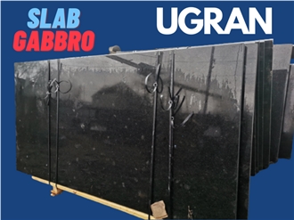 UGRAN Black Gabbro Granite Slabs (70 Cm Height)
