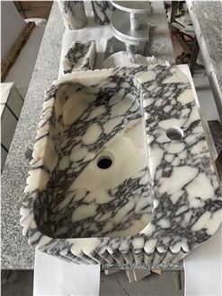 Calacatta Viola Solid Marble Wash Basin