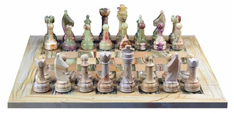 Jasper & Green Onyx Chess Set Stone Gifts