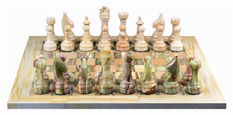 Jasper & Green Onyx Chess Set Stone Gifts