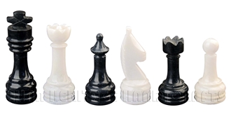 Jet Black And White Marble Chess Set Stone Inlay Crafts