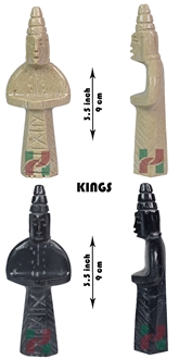 Verona Beige & Jet Black Marble Chess Pieces Set - Carved Handicraft