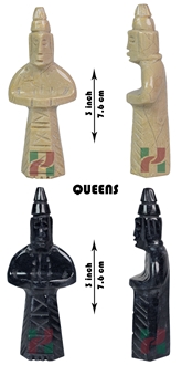 Verona Beige & Jet Black Marble Chess Pieces Set - Carved Handicraft