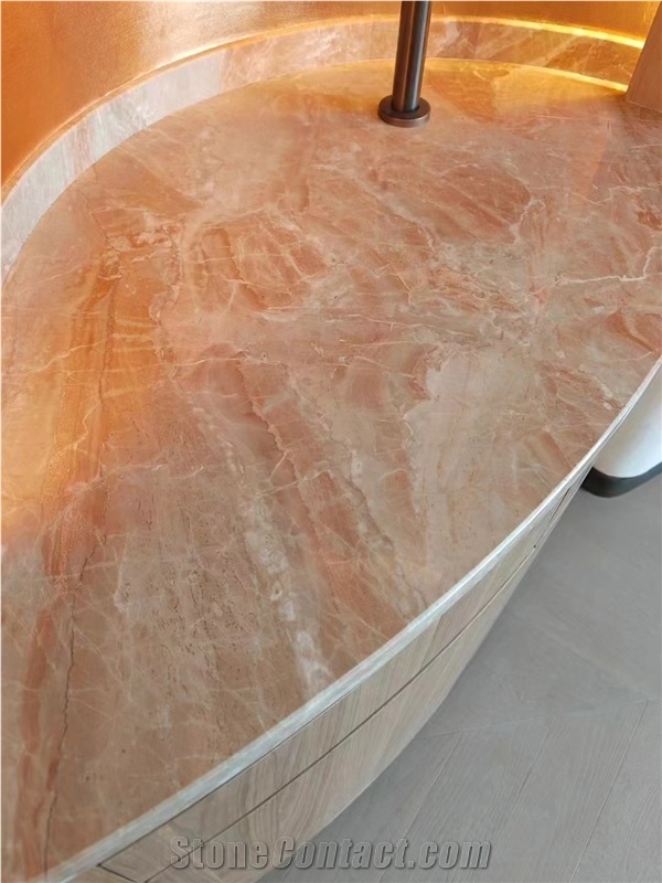 Breccia Rosato Rose Stone Tiles Primera Damascata Slab