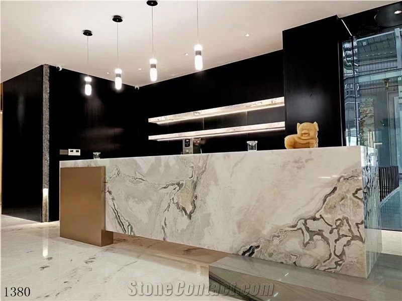 Caribbean Island Marble Slabs Dover White Stone Floor Use