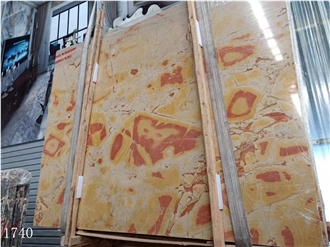 Modern Picasso Marble Slabs Orange Stone Wall Decoration