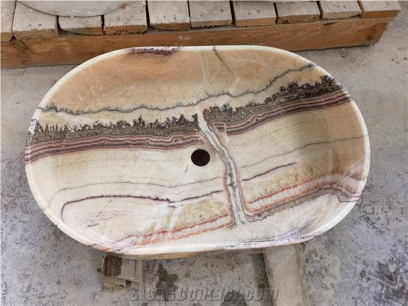 Red Dragon Onyx Wash Basin