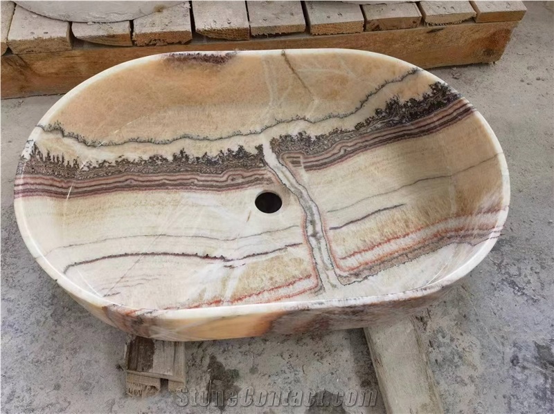 Red Dragon Onyx Wash Basin