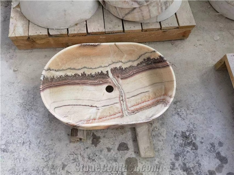 Red Dragon Onyx Wash Basin