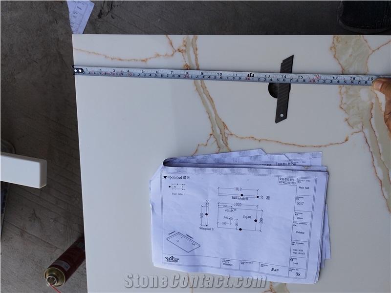 Calacatta Quartz 5017 Calacatta Gold Slabs For Quartz Tiles