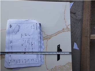 Calacatta Quartz 5017 Calacatta Gold Slabs For Quartz Tiles