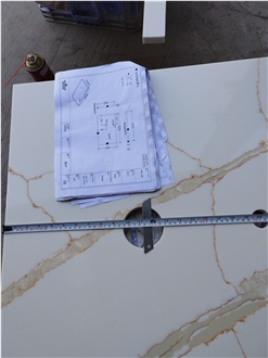 Calacatta Quartz 5017 Calacatta Gold Slabs For Quartz Tiles