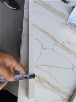 Calacatta Quartz 5017 Calacatta Gold Slabs For Quartz Tiles