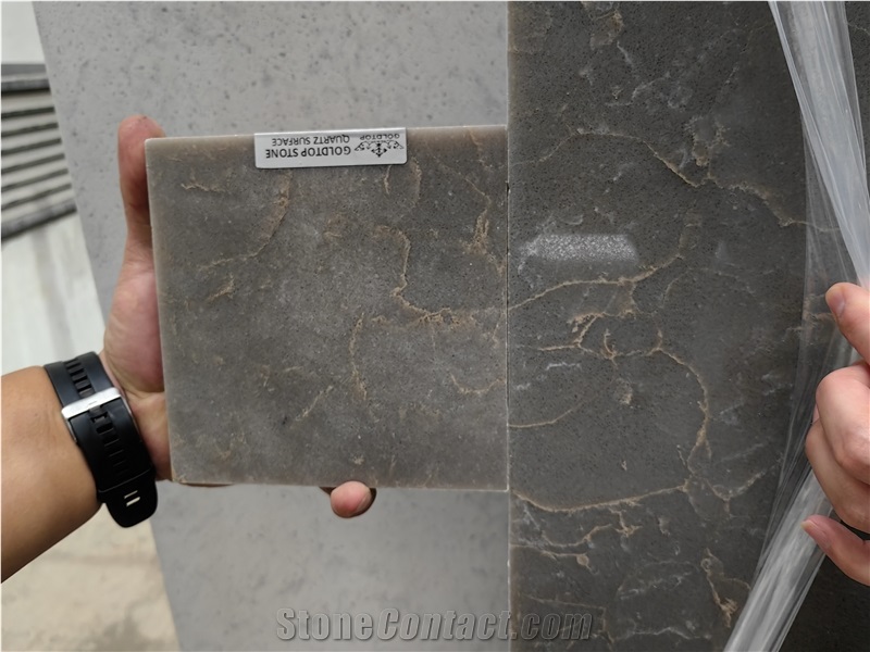 Goldtop Customized 4041 Haldi Slabs Quartz Tiles
