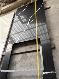 Nero Statuary Quartz Kitchen Worktops