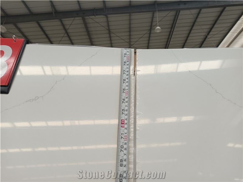 Super White Bookmatch 5059 Calacatta Paris Slab Quartz Tiles