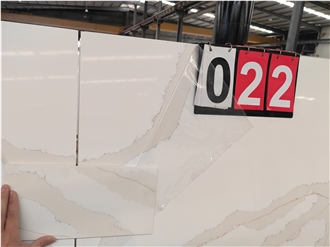 Super White Bookmatch 5059 Calacatta Paris Slab Quartz Tiles