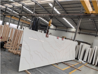 Super White Bookmatch 5059 Calacatta Paris Slab Quartz Tiles
