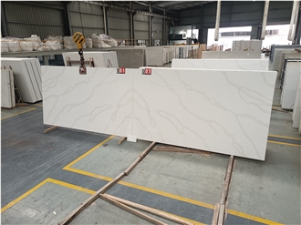 Super White Bookmatch 5059 Calacatta Paris Slab Quartz Tiles