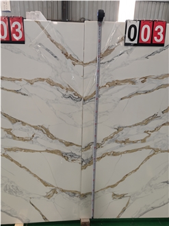 Super White Bookmatch 5066 Calacatta Fendy Slab Quartz Tiles