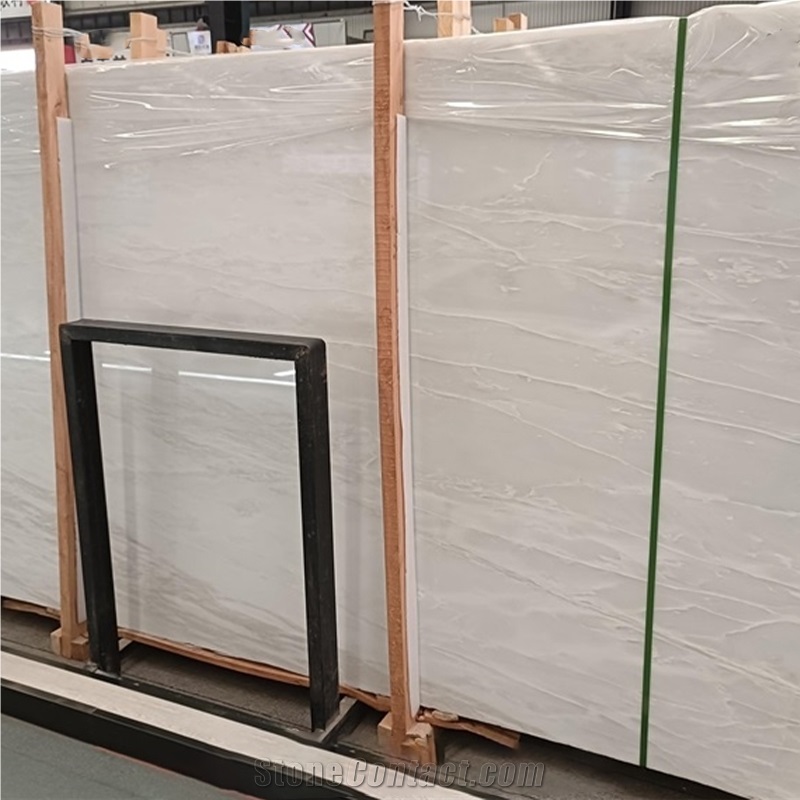 European Style White Fantasy Cary Ice Marble Slabs