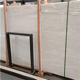 European Style White Fantasy Cary Ice Marble Slabs