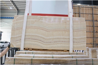 Goldtop New Quarry Natural Arco Iris Onyx Tiles Slab