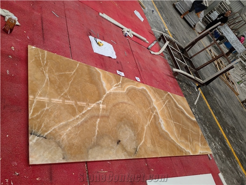 Goldtop New Quarry Natural Red Dragon Onyx Tiles Slab