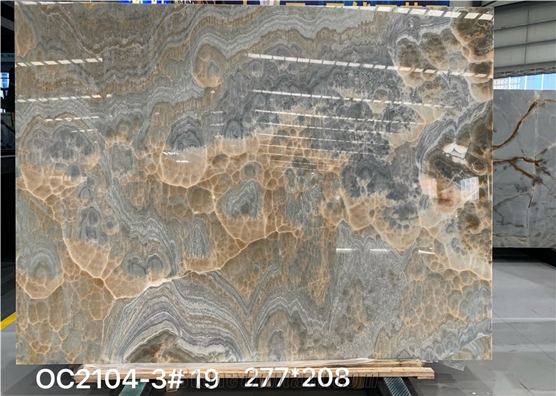 Goldtop New Quarry Natural Snow Black Onyx Tiles Slab