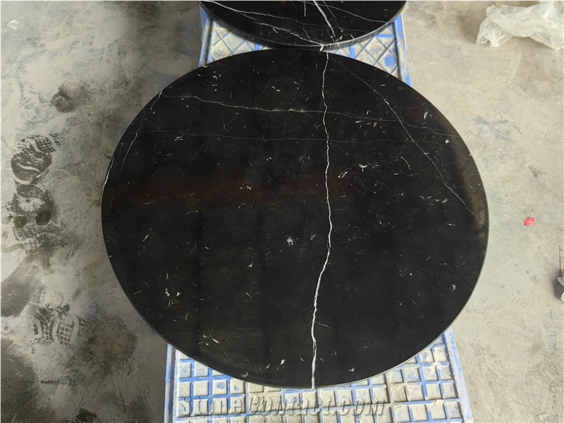 Goldtop OEM Black Marquina Round Table Tops
