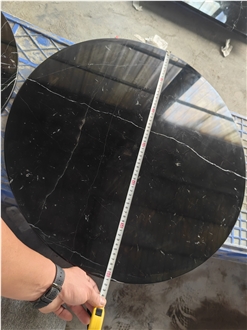 Goldtop OEM Black Marquina Round Table Tops