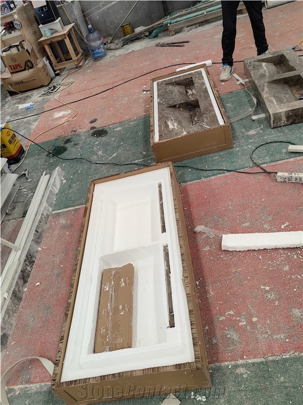 GOLDTOP OEM Natural Turkey Grey Marble Countertops
