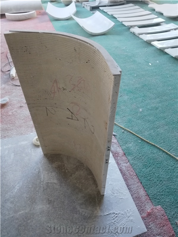 GOLDTOP OEM/ODM Italy Ivory White Travertine Curved Wall Tiles