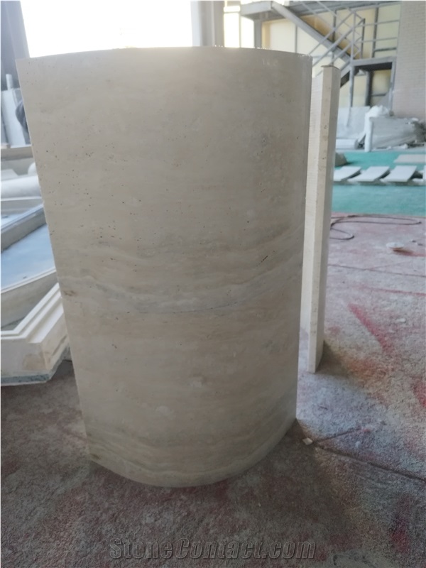 GOLDTOP OEM/ODM Italy Ivory White Travertine Curved Wall Tiles
